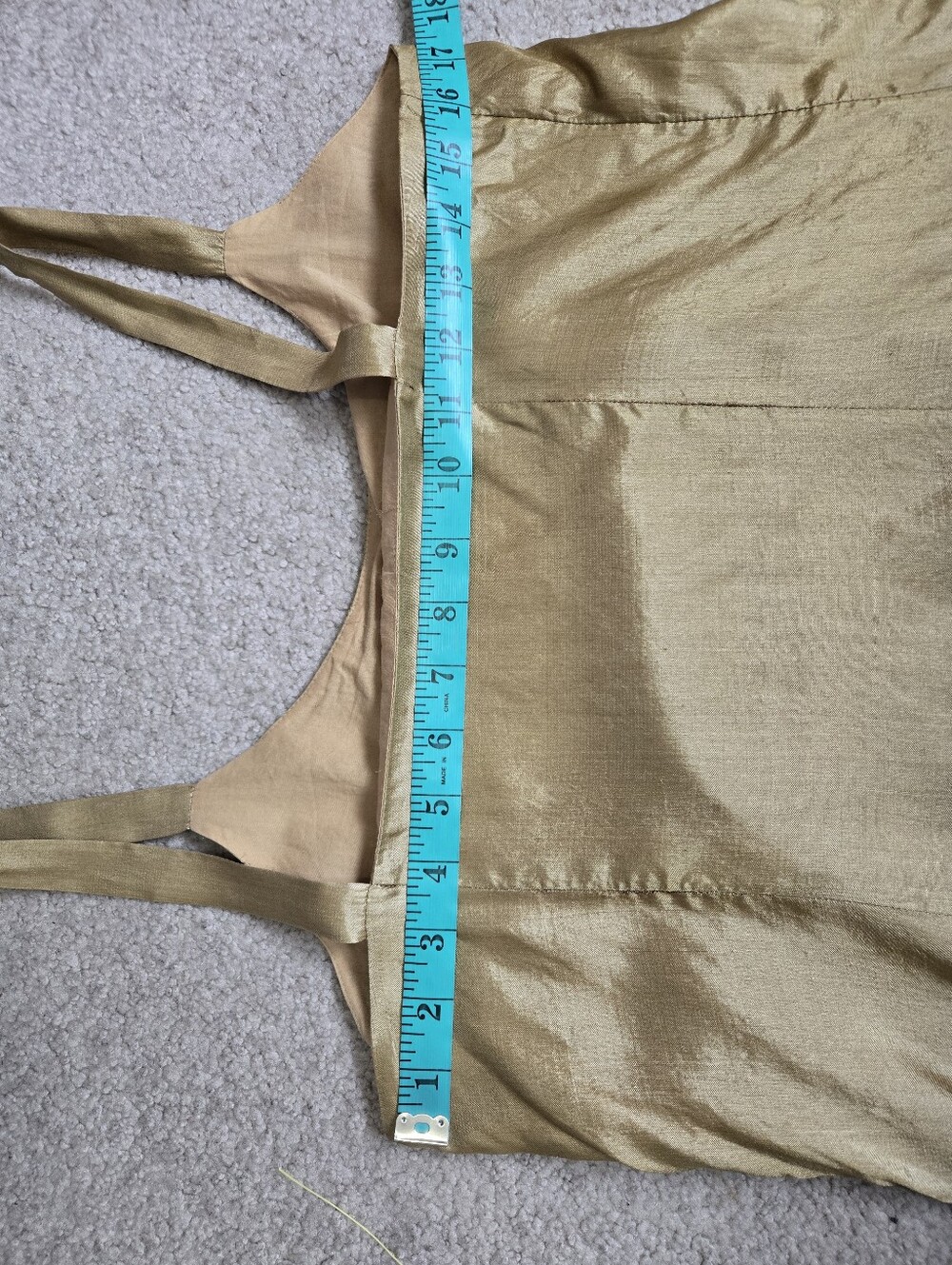 Eileen Fisher 100% Silk Shimmery Tan-Gold Camisole Top. Size XS - Picture 11 of 12